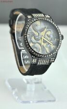 FREE Ship USA Chic Ladies Watch GUESS Black Leather Steel Women Lovely