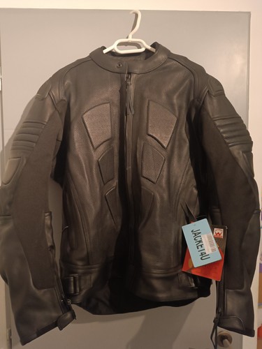 Blouson moto cuir perforé