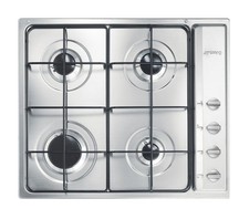 Smeg S64S plaque Acier inoxydable Intégré (placement) Gaz 4 zone(s)