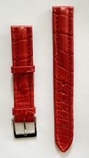C736 BRACELET STRAP CUIR CROCO ROUGE 15 MM LARGE MARQUE CAMILLE FOURNET @ 180€