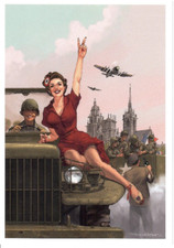 CARTE POSTALE PIN UP DE ROMAIN HUGAULT NEUF