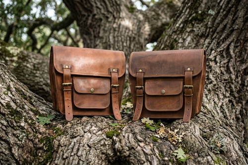 Sac rangement moto cuir - sac, en