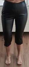 Pantalon Capri Pantacourt Femme Vera pelle En Cuir Authentique Taille 38