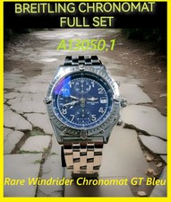 FULL SET BREITLING AUTOMATIQUE CHRONOMAT A13050.1 BLUE COLLECTOR CHRONOGRAPH 