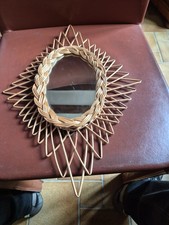 Ancien MIROIR ETOILE en Rotin