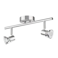 Plafonnier LEONIS à deux flammes avec 2x ampoules LED GU10 (blanc 10,6W 504lm