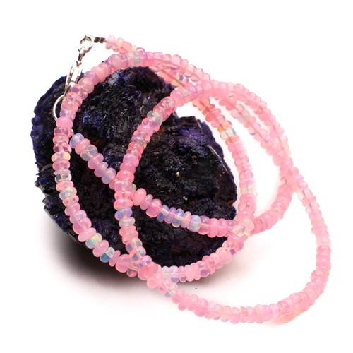 Collier opale feu rose - collier,