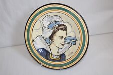 Ancienne assiette en faïence de Quimper signé Yvons, bretonne, dia 25 cm