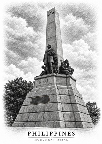 Affiche monument rizal - monument, de