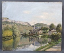 Tableau fin 19ème Ornans Doubs impressionnisme