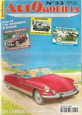 AUTOMOBILIA 33 CITROEN DS CABRIOLET CHAPRON HOTCHKISS GREGOIRE CITROENNETTE 5HP