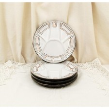 2 Vintage French Niderviller Ceramic Mid Century Raclette Fondue Divider Plates