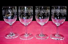 BACCARAT SEVIGNE 4 WINE GLASSES WEINGLÄSER VERRES A VIN 14CM 14 CM CRISTAL GRAVE