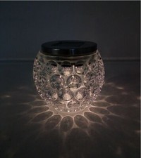 Lampe Solaire en Verre Avec Led-Lumière Blanc Chaud Eclairage de Jardin Lampe