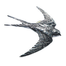 Badge épingle étain hirondelle grande broche oiseau hirondelle revers cravate...