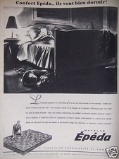 PUBLICITÉ 1957 MATELAS EPEDA ILS VONT BIEN DORMIR DESSIN RESCHOFSKY- ADVERTISING