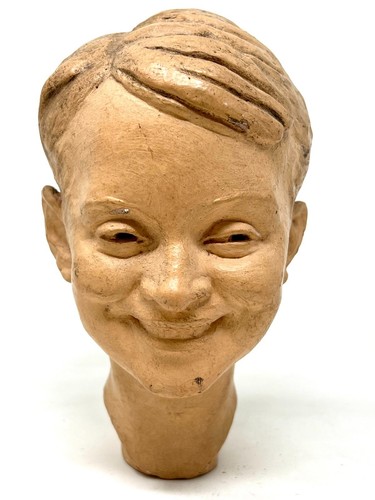 Sculpture plâtre peint tète - sculpture,