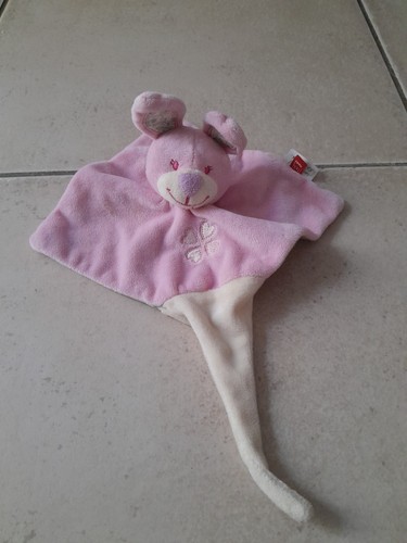 Doudou plat souris rose - doudou,