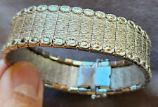 Bracelet manchette argent massif sterling 925 à large bandes articulées