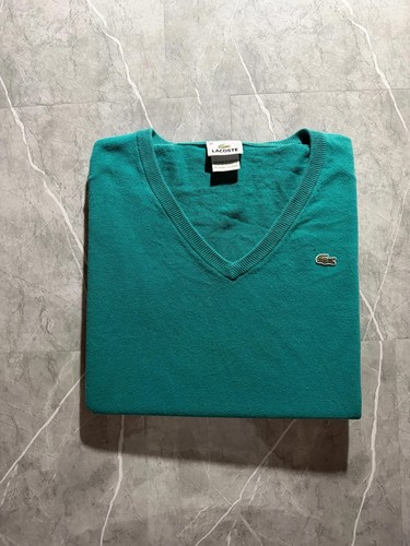 Pull col lacoste vert - col, v
