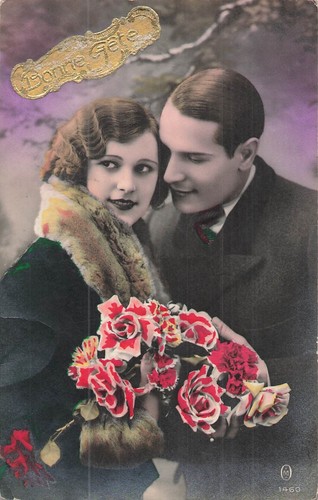 Femme elegante fourrure - cp,
