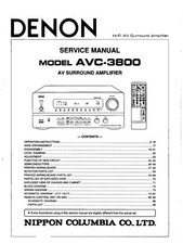Service Manuel D'Instructions pour Denon AVC-3800