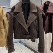 Veste en cuir daim vintage