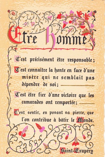 Etre homme est précisément - etre,