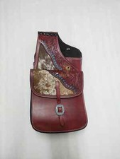 Sac de selle Western Horse en cuir imprimé véritable avec outillage floral