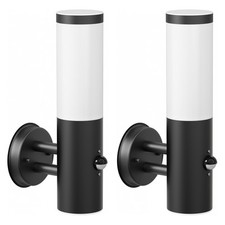 2x lampe murale PORU pour l'extérieur IP44 détecteur de mouvement acier