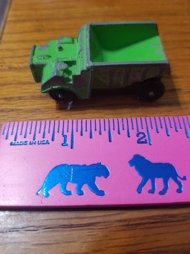 Tootsietoy green dump truck - green, 2"