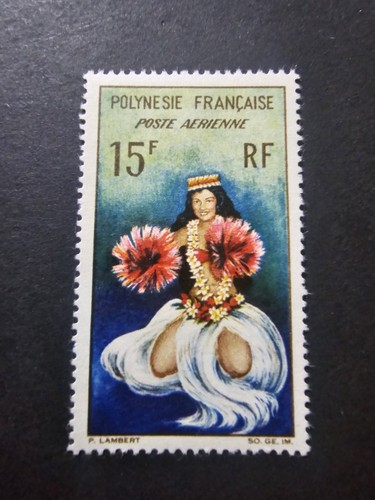 Timbre polynésie danseuse - timbre,