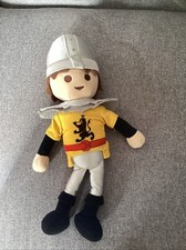 Peluche Doudou Playmobil Chevalier Soldat Jaune Gris Noir