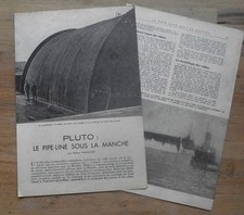 Article presse,photos,Pluto,pipe line sous la Manche , 1945,Marcourt