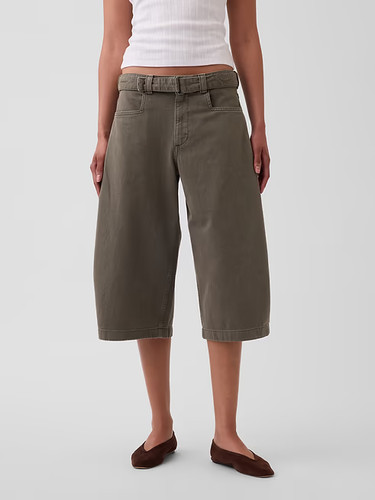 Gap mid rise belted culotte - rise,