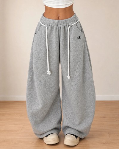 Jogging oversize gris chiné