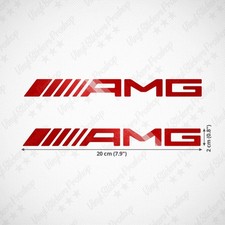 Kit 2 stickers AMG 20 cm ROUGE brillant Tuning customisation bas de caisse