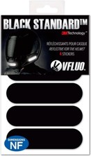 VFLUO kit 4 bandes stickers réfléchissants noirs homologués pour casque moto