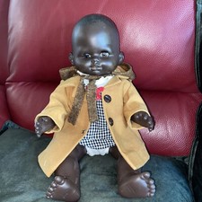 Baigneur poupon noir Petitcollin ancien 36 Cm France