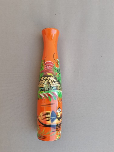 Vintage asian hand painted red - painted,