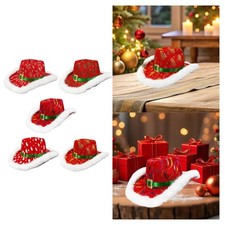 Chapeau de cowboy rouge de Noël, accessoire costume western pour cosplay et