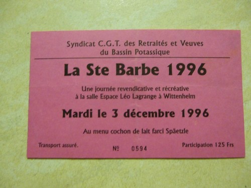 Ancienne carte carton repas