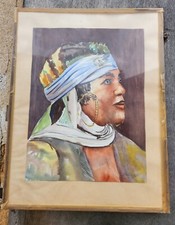 Ancienne aquarelle portrait