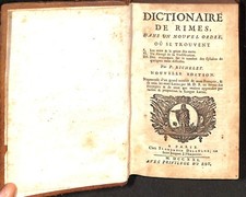 dictionnaire de rimes dans un nouvel ordre ... par richelet 1721