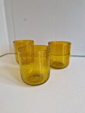 Lot De 3 Verre Soufflé Style Biot Ambré