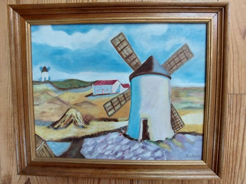 Tableau huile sur carton - tableau,