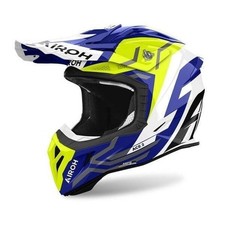 Casque Tout Terrain Intégral Airoh Aviator Ace 2 Cross Enduro Ground Bleu Jaune