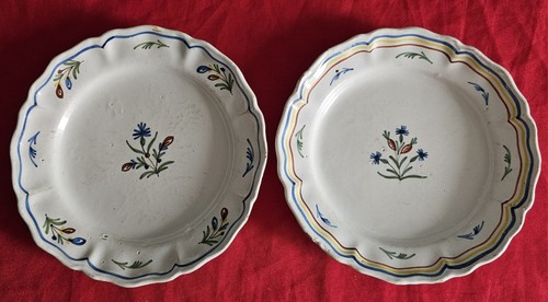 Paire assiettes faience - en,