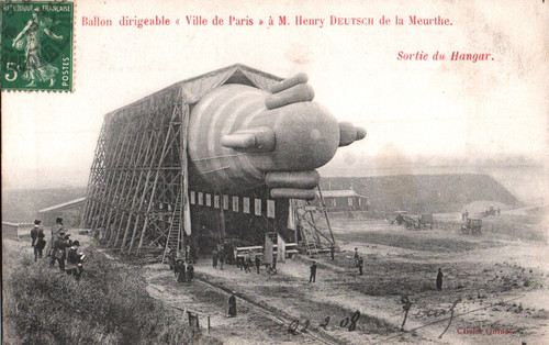Cpa ballon dirigeable ville - ballon,