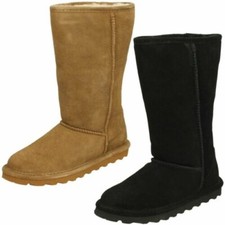 Bottes Suede Élevées Pour Femme Bearpaw Réelles En Laine De Mouton